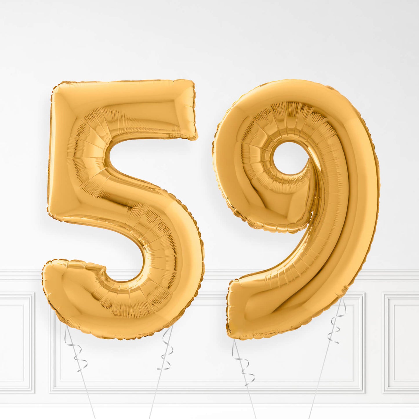 Inflated Gold Foil Number Balloon