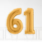 Inflated Gold Foil Number Balloon