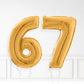 Inflated Gold Foil Number Balloon