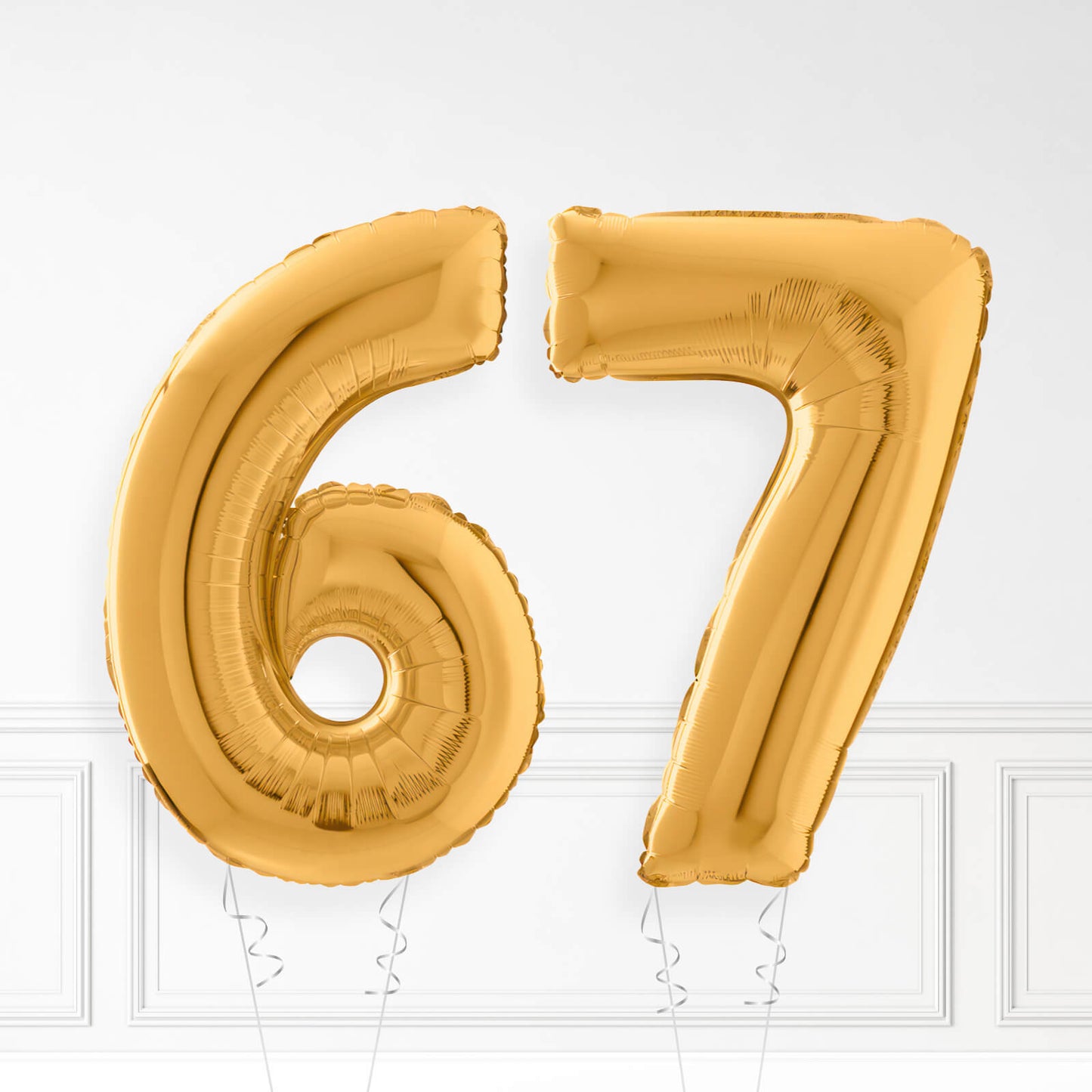 Inflated Gold Foil Number Balloon