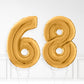 Inflated Gold Foil Number Balloon