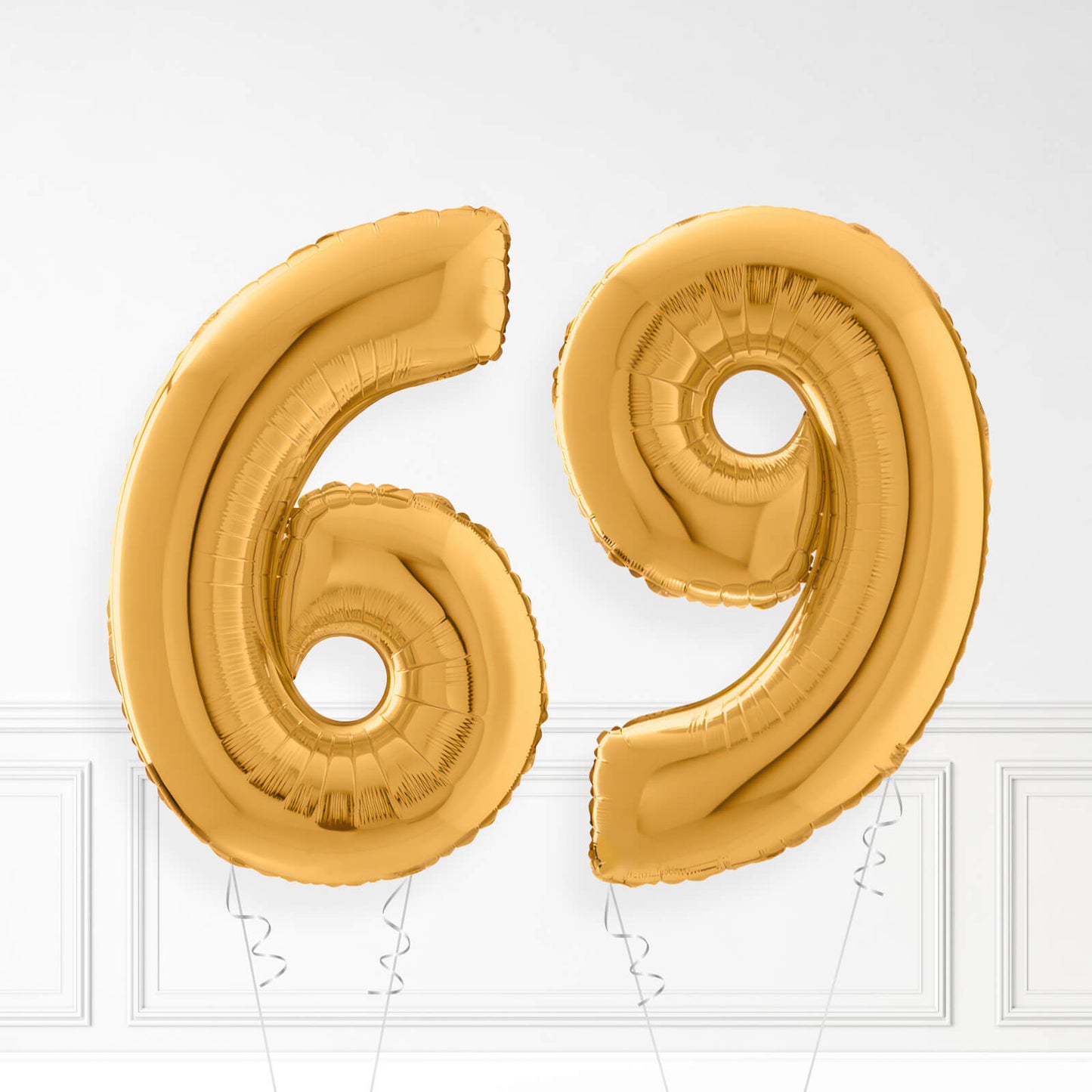 Inflated Gold Foil Number Balloon