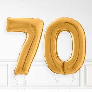Inflated Gold Foil Number Balloon
