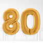 Inflated Gold Foil Number Balloon