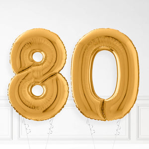 Inflated Gold Foil Number Balloon