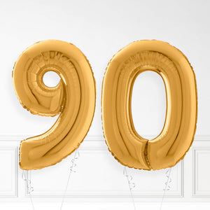 Inflated Gold Foil Number Balloon