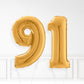 Inflated Gold Foil Number Balloon