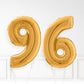 Inflated Gold Foil Number Balloon
