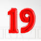 Inflated Red Foil Number Balloon
