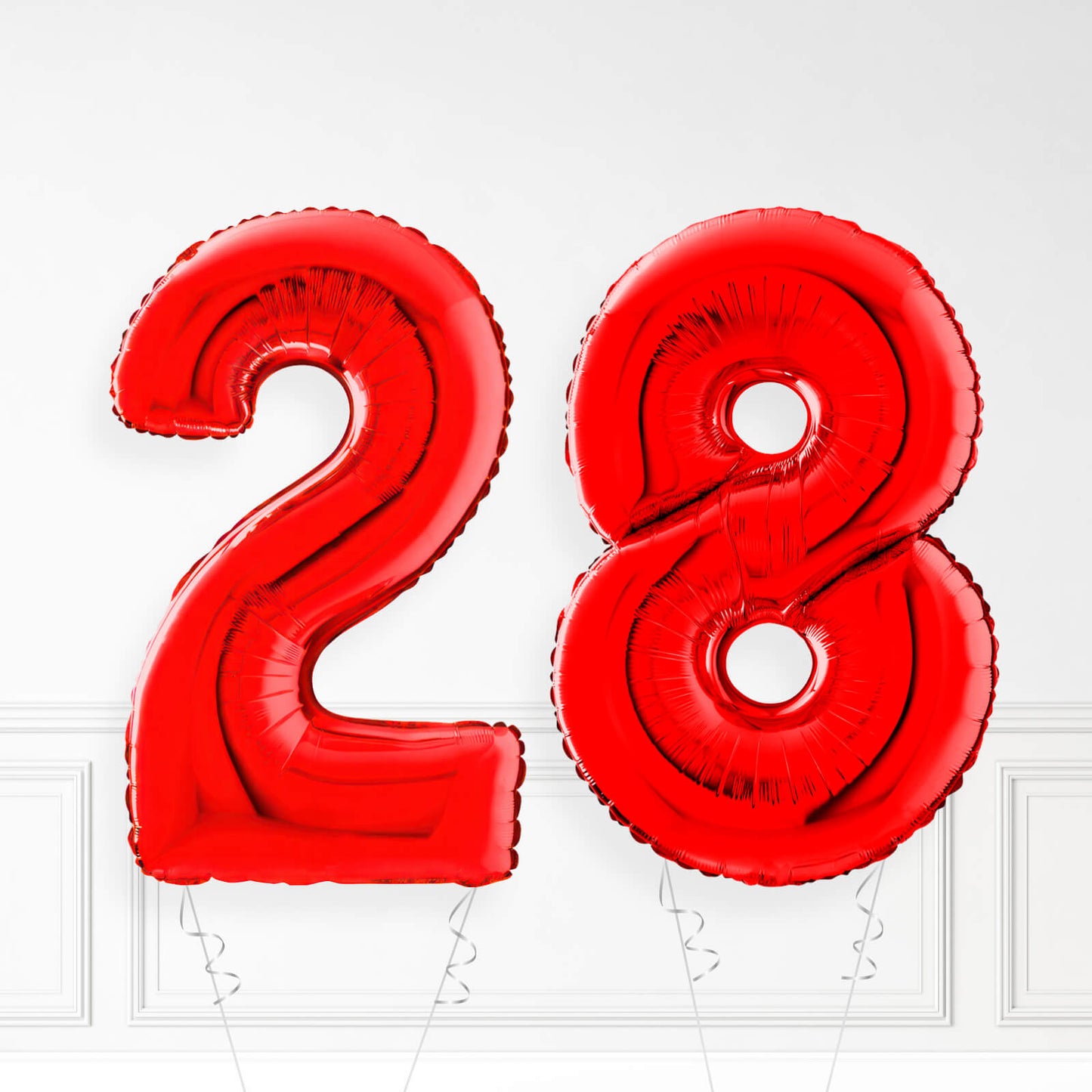 Inflated Red Foil Number Balloon