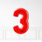 Inflated Red Foil Number Balloon