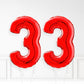 Inflated Red Foil Number Balloon