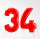 Inflated Red Foil Number Balloon