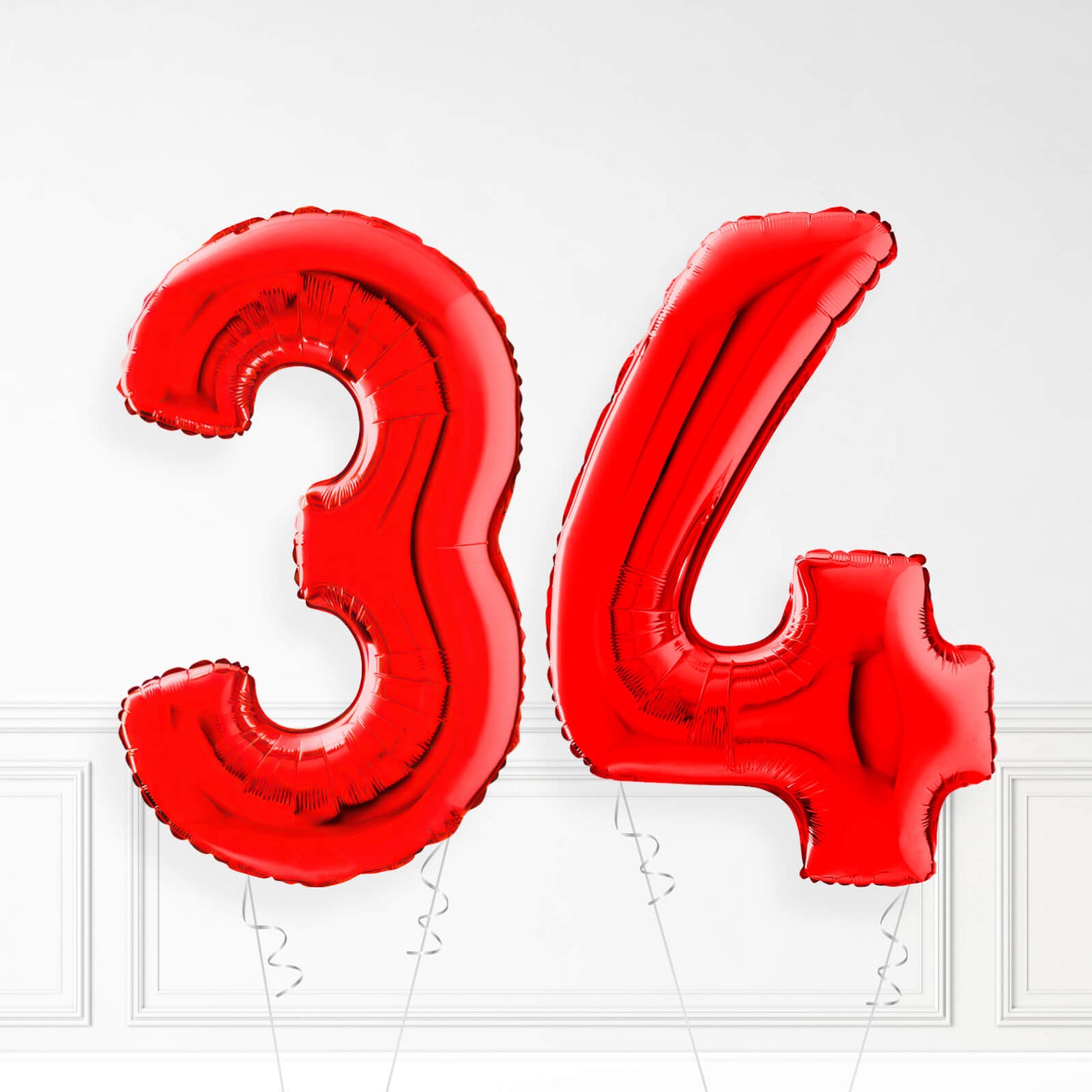 Inflated Red Foil Number Balloon