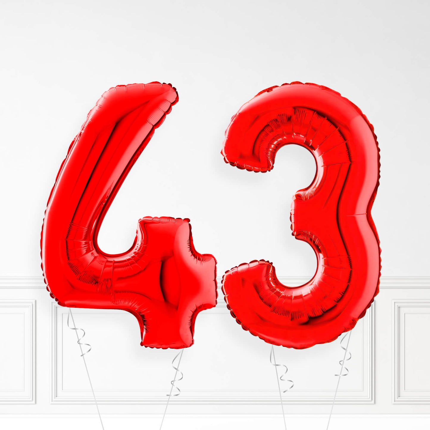 Inflated Red Foil Number Balloon