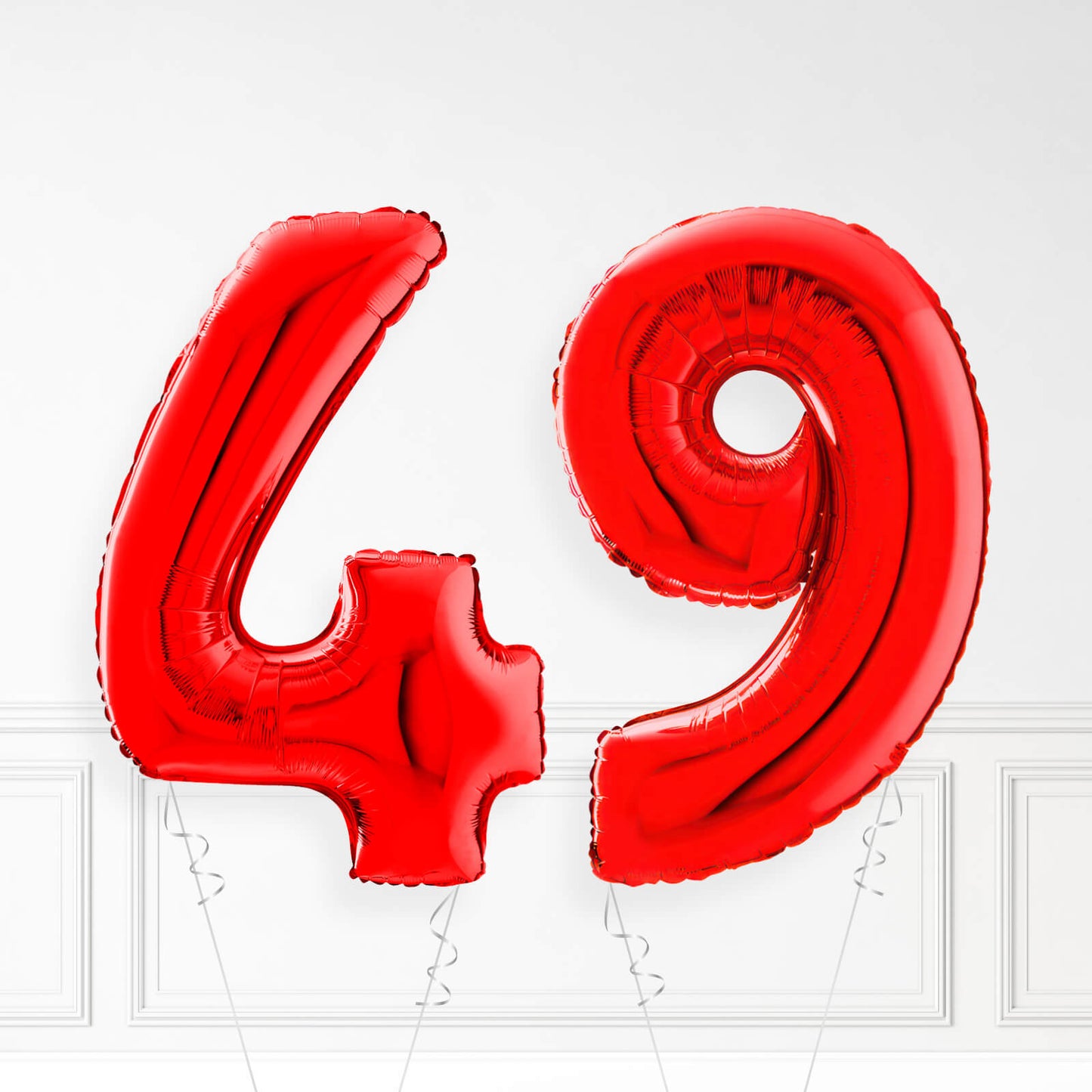 Inflated Red Foil Number Balloon