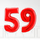 Inflated Red Foil Number Balloon