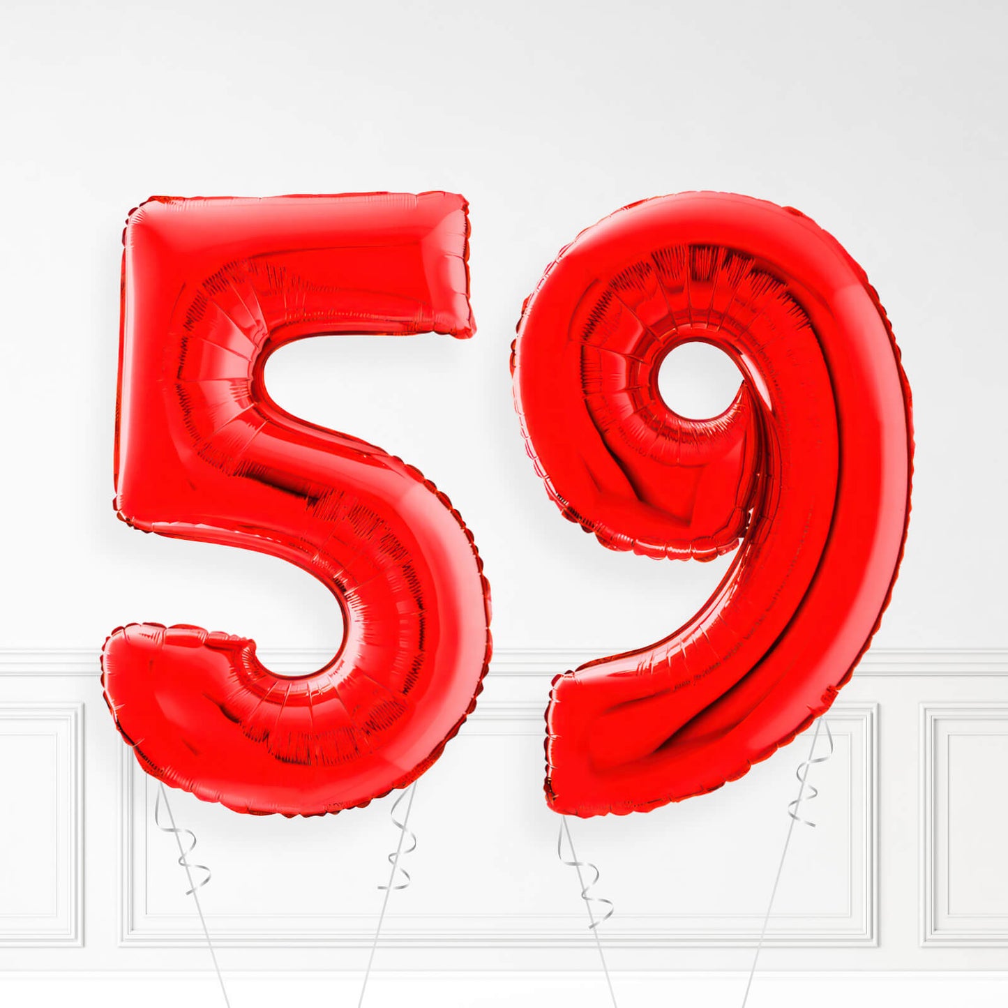 Inflated Red Foil Number Balloon