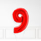 Inflated Red Foil Number Balloon