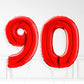 Inflated Red Foil Number Balloon