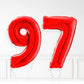 Inflated Red Foil Number Balloon