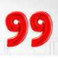 Inflated Red Foil Number Balloon