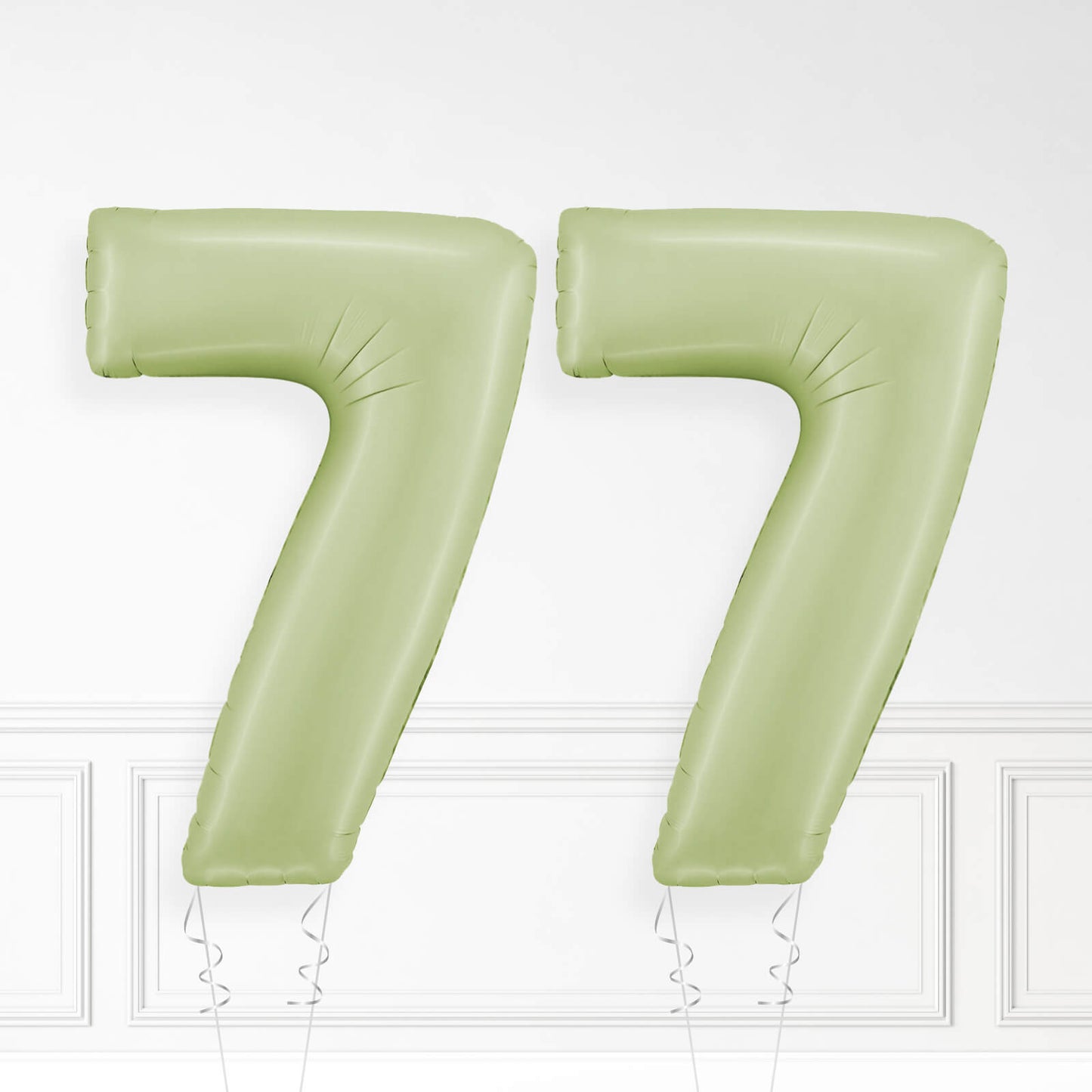 Inflated Olive Green Foil Number Balloon