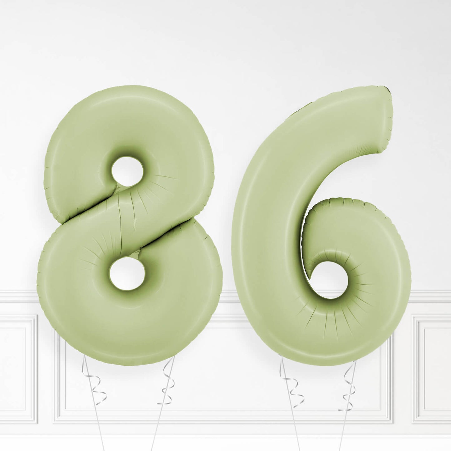 Inflated Olive Green Foil Number Balloon