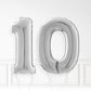 Inflated Silver Foil Number Balloon