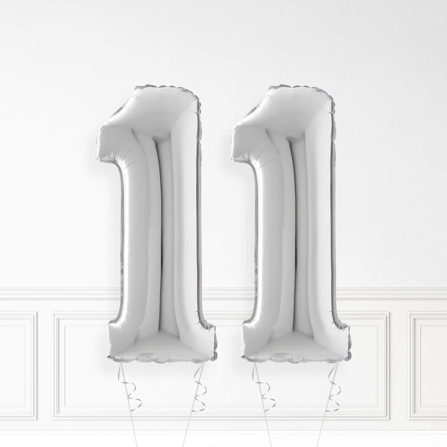 Inflated Silver Foil Number Balloon