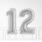 Inflated Silver Foil Number Balloon