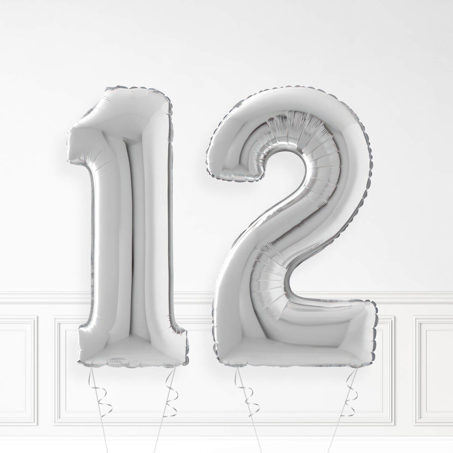 Inflated Silver Foil Number Balloon
