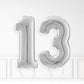 Inflated Silver Foil Number Balloon