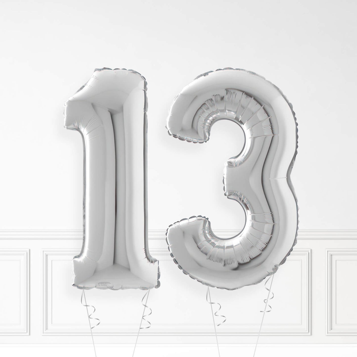 Inflated Silver Foil Number Balloon