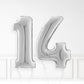 Inflated Silver Foil Number Balloon
