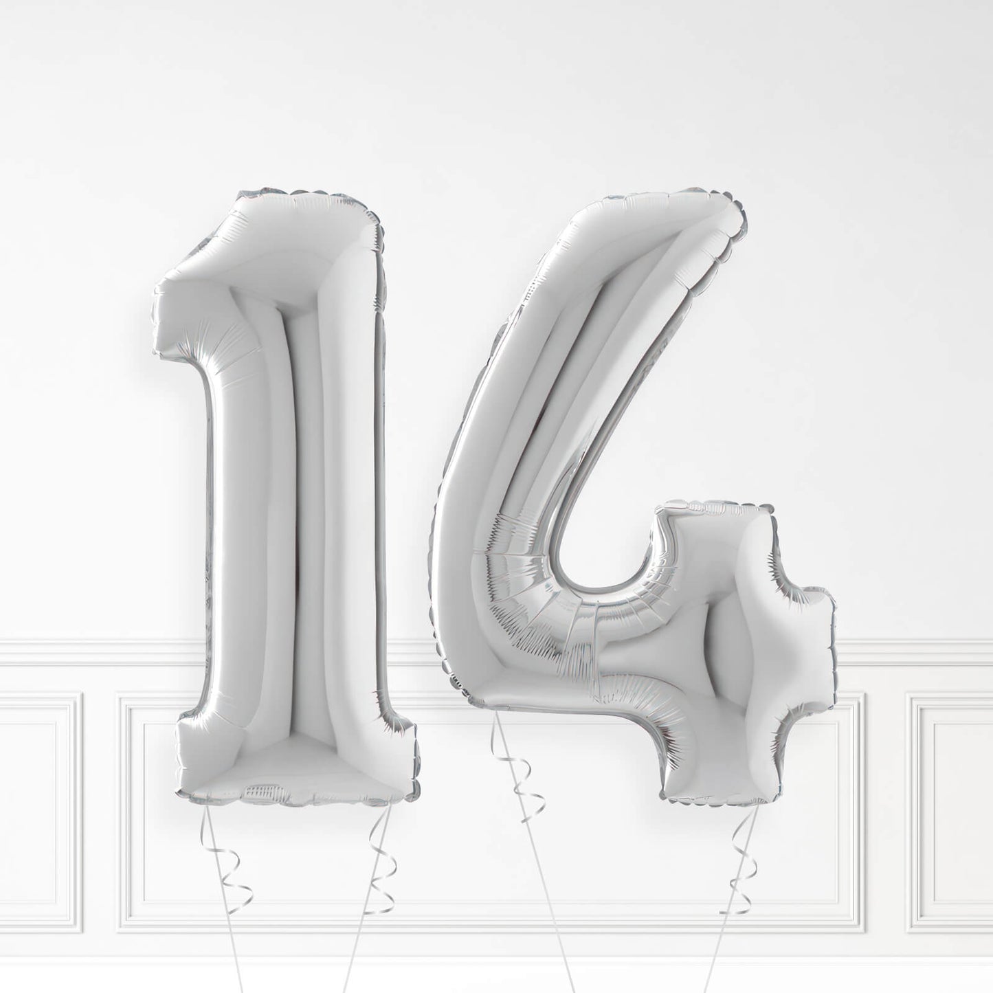 Inflated Silver Foil Number Balloon
