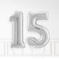 Inflated Silver Foil Number Balloon