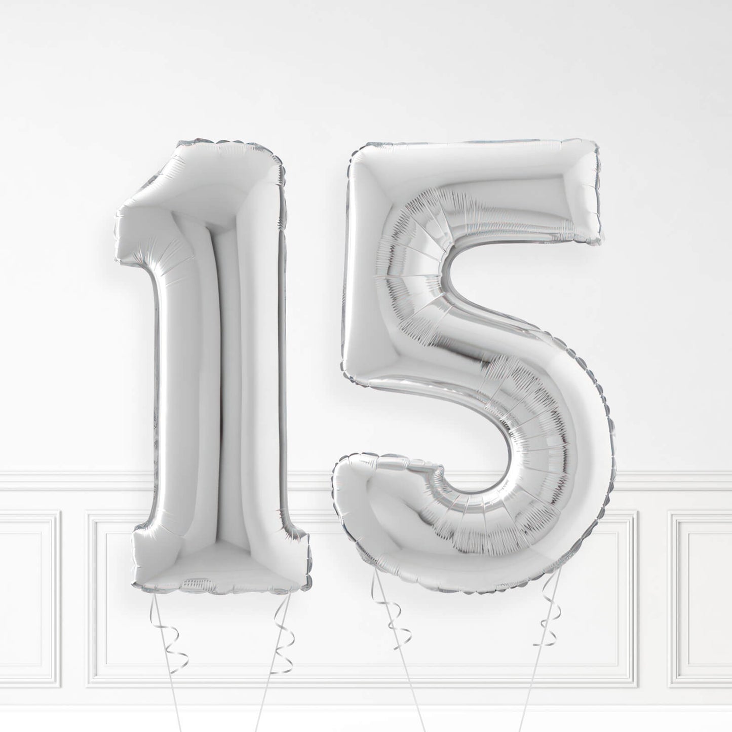 Inflated Silver Foil Number Balloon