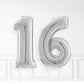 Inflated Silver Foil Number Balloon