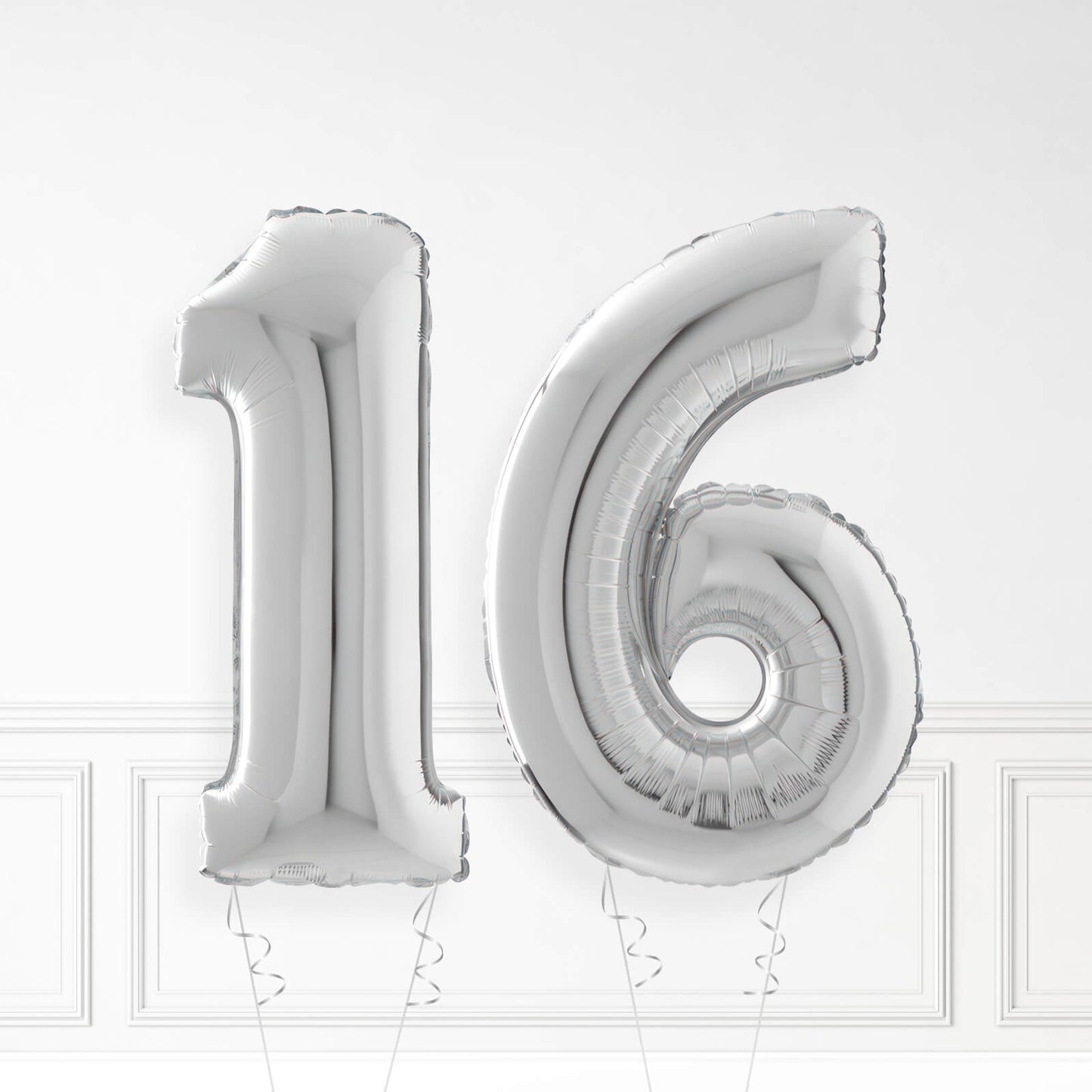 Inflated Silver Foil Number Balloon