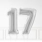 Inflated Silver Foil Number Balloon