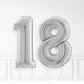 Inflated Silver Foil Number Balloon