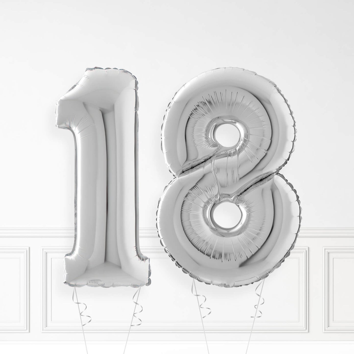 Inflated Silver Foil Number Balloon