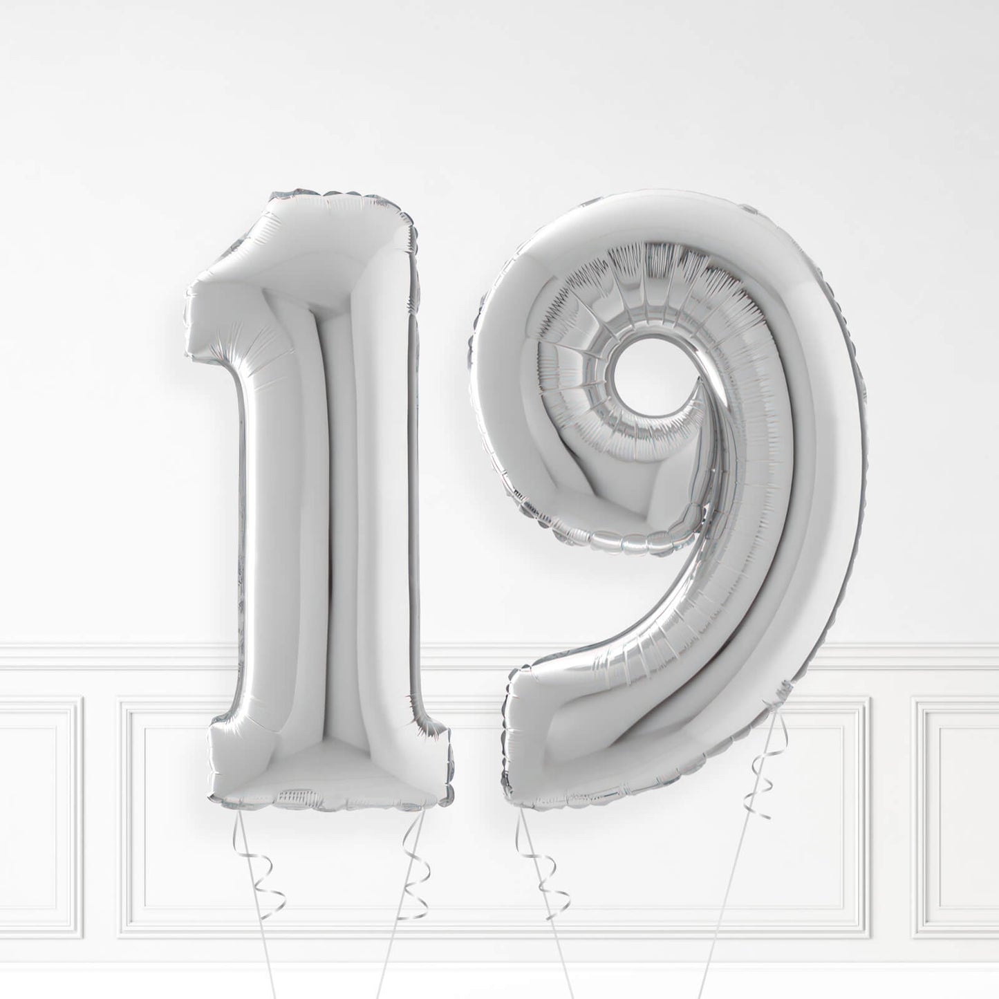 Inflated Silver Foil Number Balloon