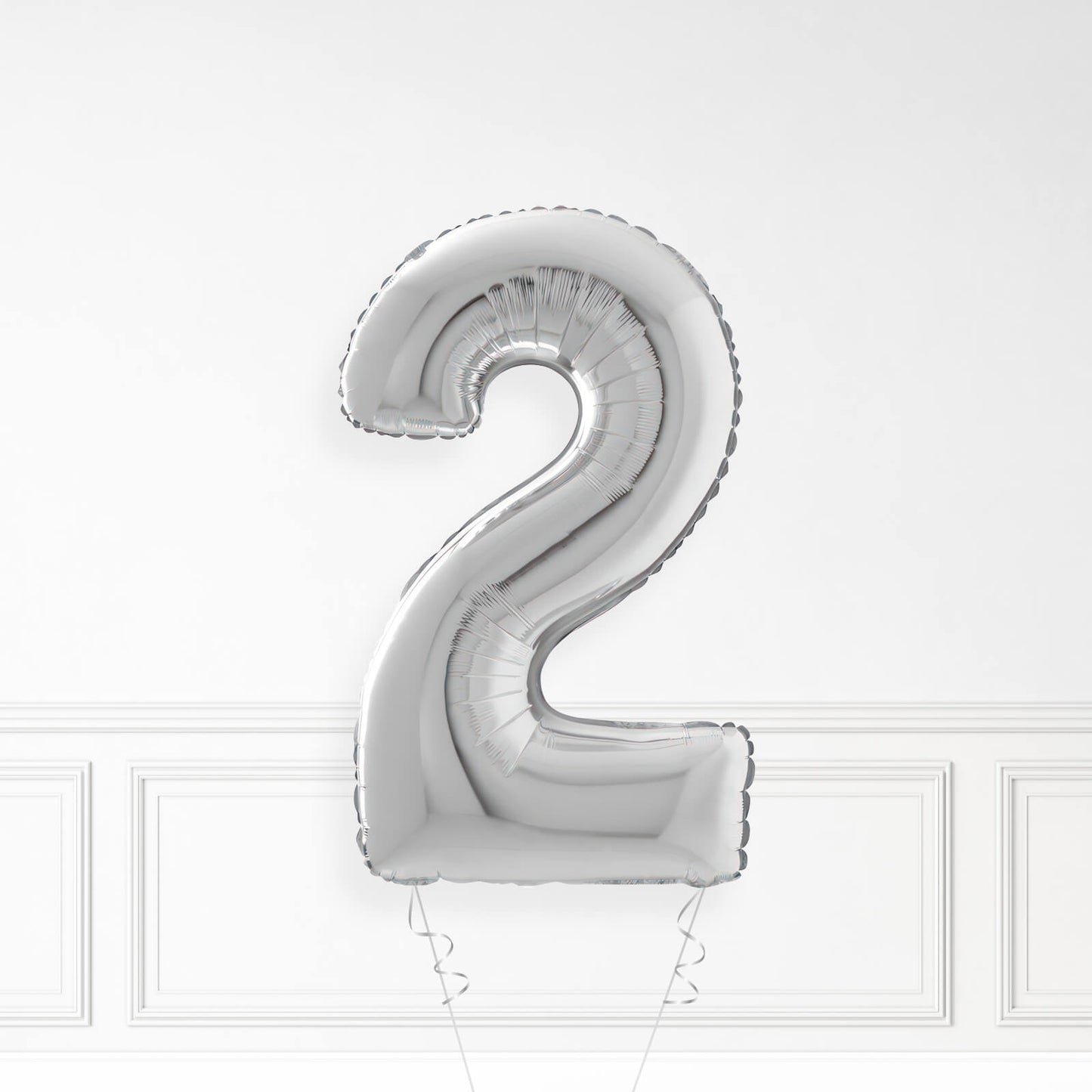 Inflated Silver Foil Number Balloon