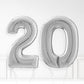 Inflated Silver Foil Number Balloon
