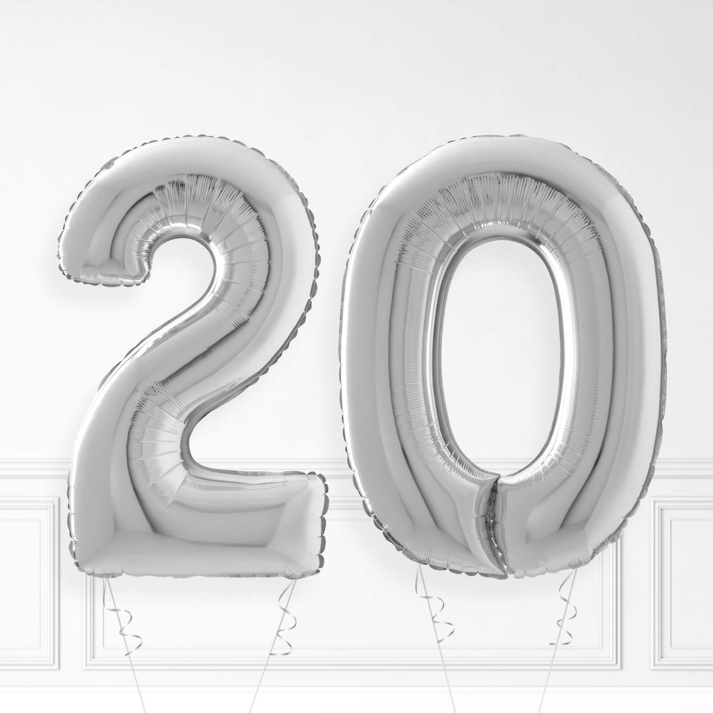 Inflated Silver Foil Number Balloon
