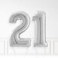 Inflated Silver Foil Number Balloon