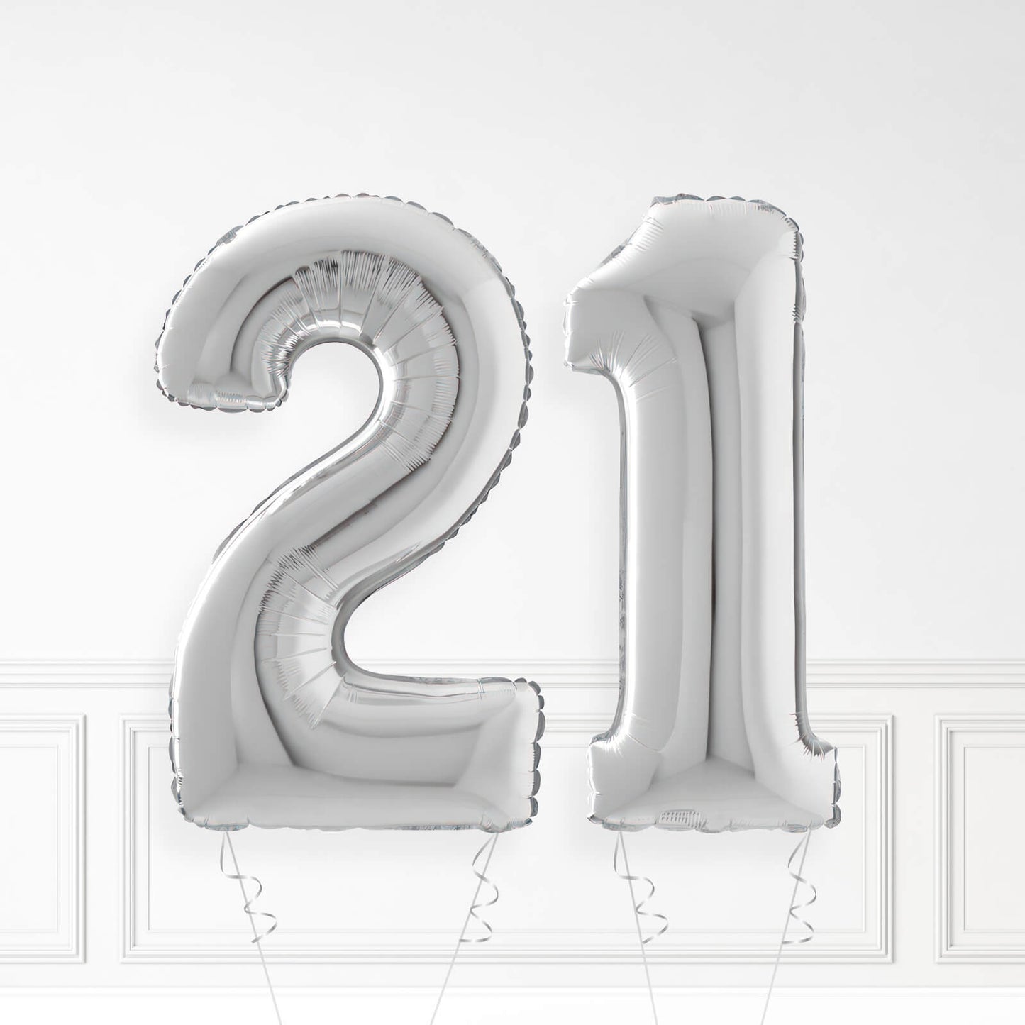 Inflated Silver Foil Number Balloon