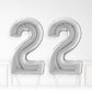 Inflated Silver Foil Number Balloon